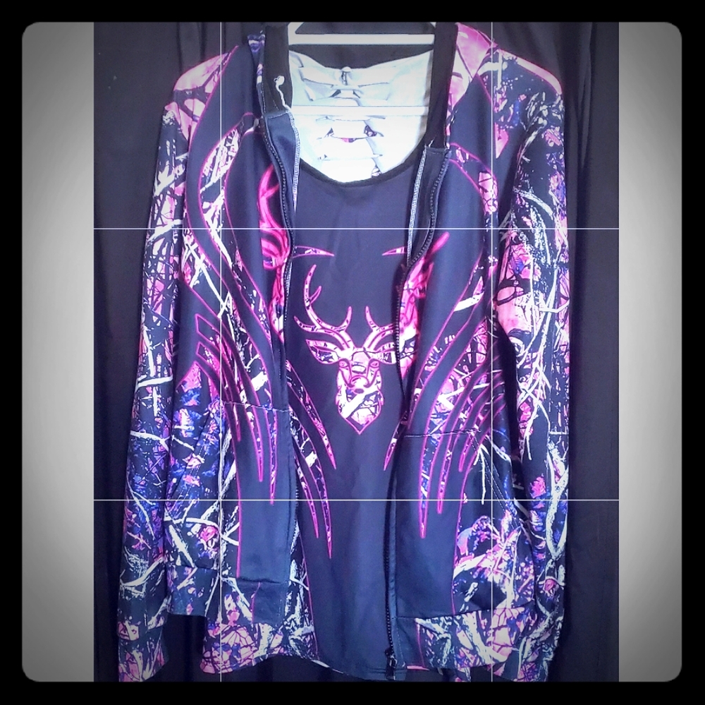 Muddy Girl Camo Tank and Hoodie Set